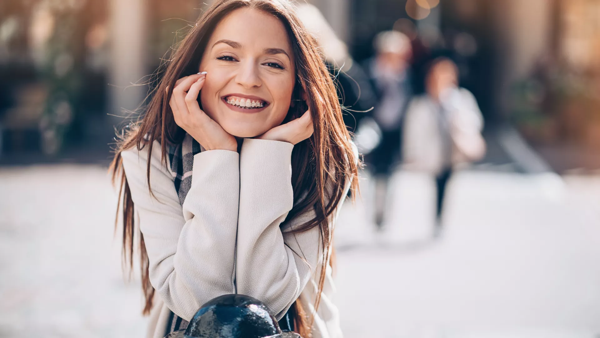 woman with braces smiling